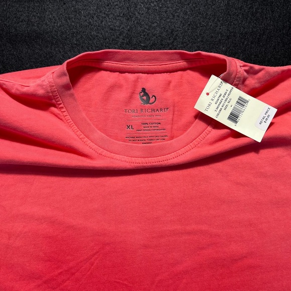 NWT Tori Richard Pocket T-Shirt XL Chili Pepper Red 100% Cotton Honolulu Tee - Picture 3 of 5
